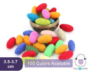 Multi Color Felt Oval Shape Felt Ball For Craft DIY Ideas & Decor, Handmade with Natural Wool: Starts with 200 Pieces