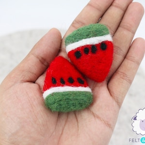 25 Stück 4,5 cm Wollfilz Wassermelone Candy Gefilzte Früchte Scheiben Für Handwerk DIY Projekte: Fair Trade & Ethisch Handgemacht