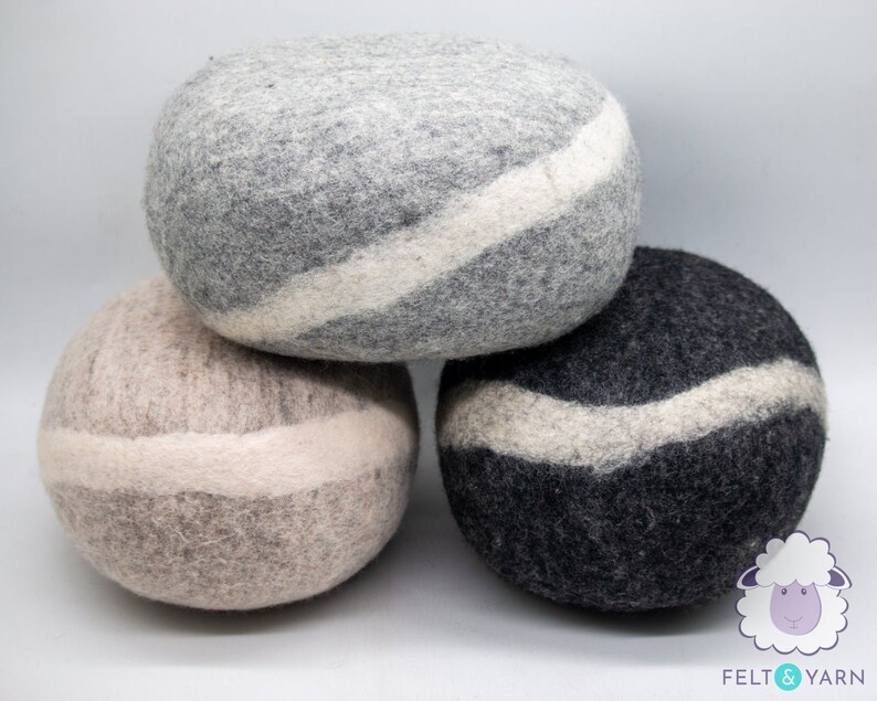 Natural Wool Felt Large Pouf Wet Felted Stone Ottoman Sofa Etsy