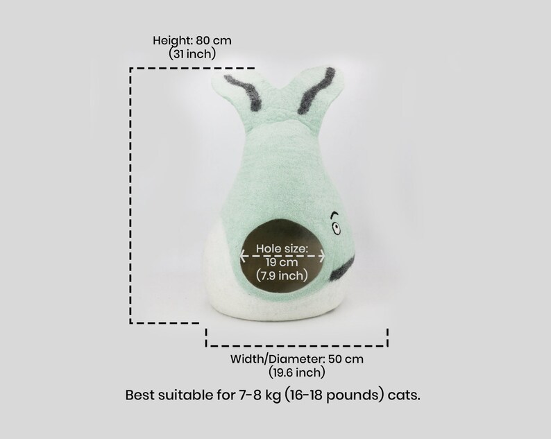 Wool Felt Whale Design Cat Bed FREE SHIPPING Fair Trade Choose from three Amazing design Felt Cat Cave 100/% Wool and Handmade