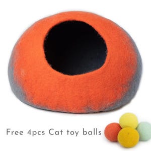 50cm Orange and Grey Eco-friendly Cat Bed / Small Dog and Cat House