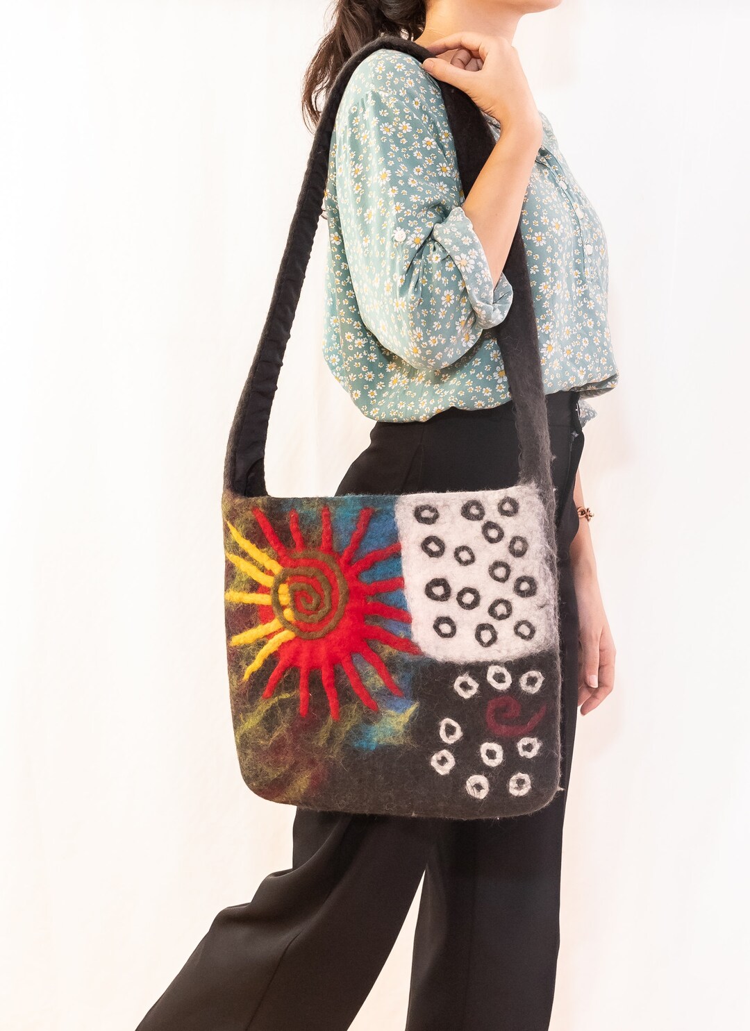 36 X 30cm Wool Felt Bag Felt Crossbody Bag Shoulder Felt Bags Wool ...