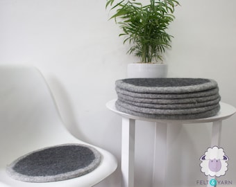 35cm Wool Felted Seat Pad, Round Thick Chair Cushion For Felt Home Decor: Starts with 2 Sets of Handmade Pads