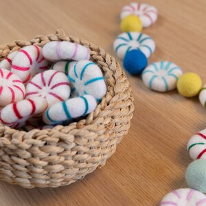 35 pieces-4cm Felt Peppermint Candy Needle Felted Colorful Peppermint Candy Craft Supply Free Shipping image 5