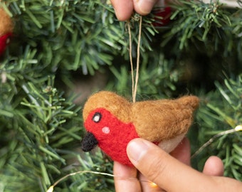 Felt Christmas Felt Robin Bird Ornament for Christmas | Christmas Ornaments | Felt Robin | Bird Ornaments | Handmade Bird | Hanging Ornament