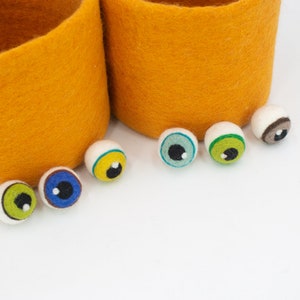 10 Pcs Wool Felt Eyeballs Creepy Halloween Evil Eyes Crafts for Kids: READY TO SHIP Equal Mix of All