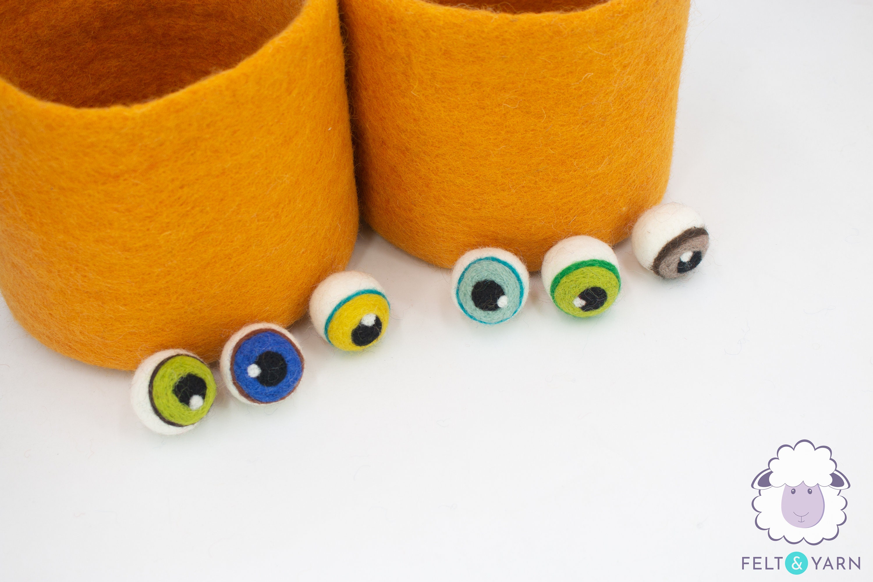 10 Pcs Wool Felt Eyeballs Creepy Halloween Evil Eyes Crafts for Kids: READY  TO SHIP 