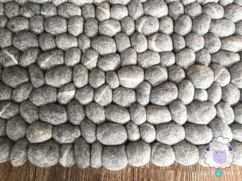 40 x 60cm Wool Felt Pebble Rug Living Room Rectangular Rugs Etsy