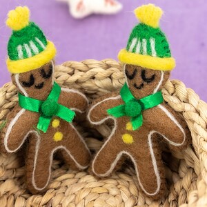 50 pcs Christmas gingerbread man Felt gingerbread man ornament Cute Christmas gifts image 7