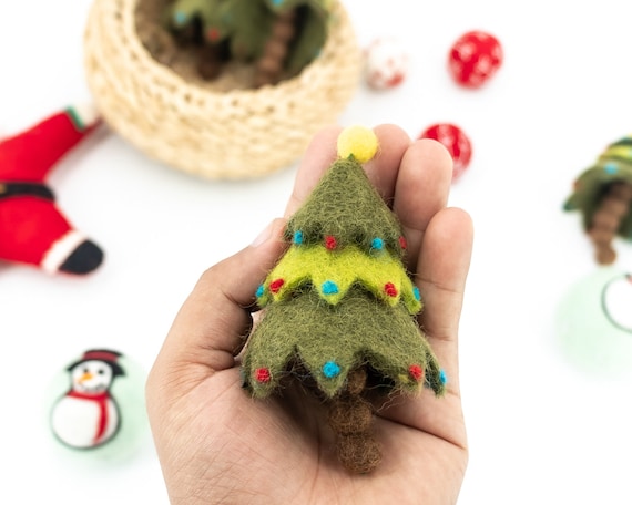 ミニクリスマスツリー フェルトオーナメント付き