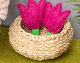 20 Pieces Stitch Felt Tulip Flower For Spring and Summer Design, Tulip Flower Garland Decoration: Fair Trade And Handmade
