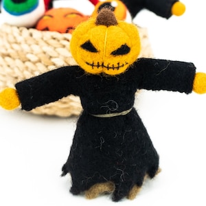 12cm Handmade Felt Halloween Scarecrow Ornament | Halloween Decorations | Hanging Ornaments for Halloween & Fall Tree