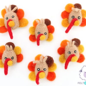 Wool Felt Turkey Ornament For Festive Decorations | Felt Thanksgiving Garlands | Felt Turkey Toys | Wool Turkey Decorations