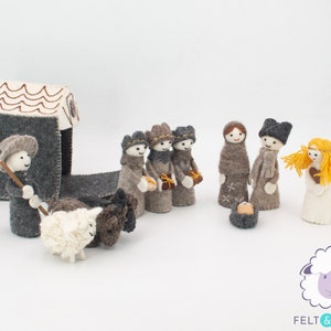 Felt Vintage Small Nativity Set for Children | Nativity Set Handmade for Christmas decor: Certified Fair Trade