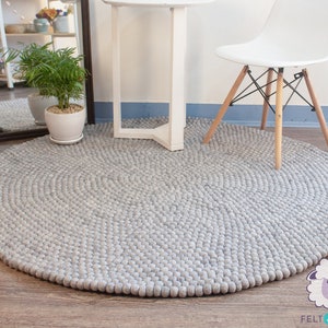 Round Felt Rug | Wool Circle Rug | Felt Ball Rug | Felt Carpet | Circle Wool Carpet | Chunky Wool Rug | Pom Pom Rug | Felt Area Rug