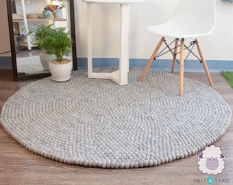 Round Felt Rug | Wool Circle Rug | Felt Ball Rug | Felt Carpet | Circle Wool Carpet | Chunky Wool Rug | Pom Pom Rug | Felt Area Rug