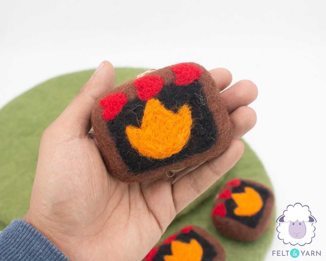 8cm Wollfilz RotEr Kamin Handgefilzt So als beginne spiel mit | Etsy