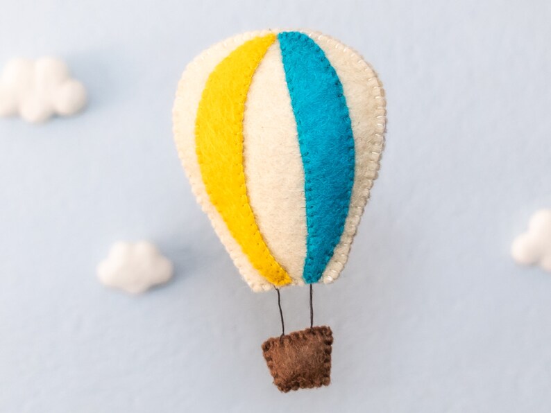 15cm Felt Hot Air Balloon Craft Crib Nursery Mobile Travel Nursery Decor Unisex Baby Gifts image 7