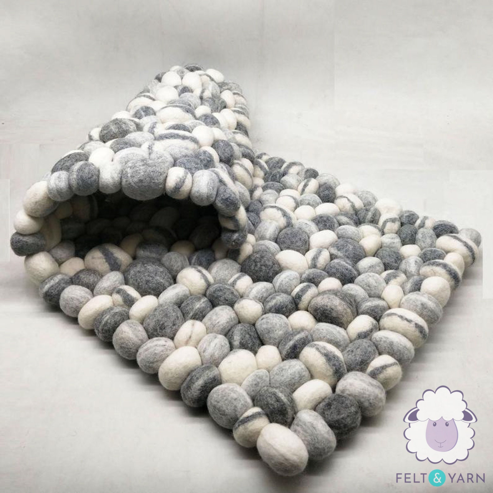 40 x 60cm Wool Felt Pebble Rug Living Room Rectangular Rugs Etsy