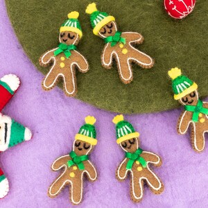 50 pcs Christmas gingerbread man Felt gingerbread man ornament Cute Christmas gifts image 2