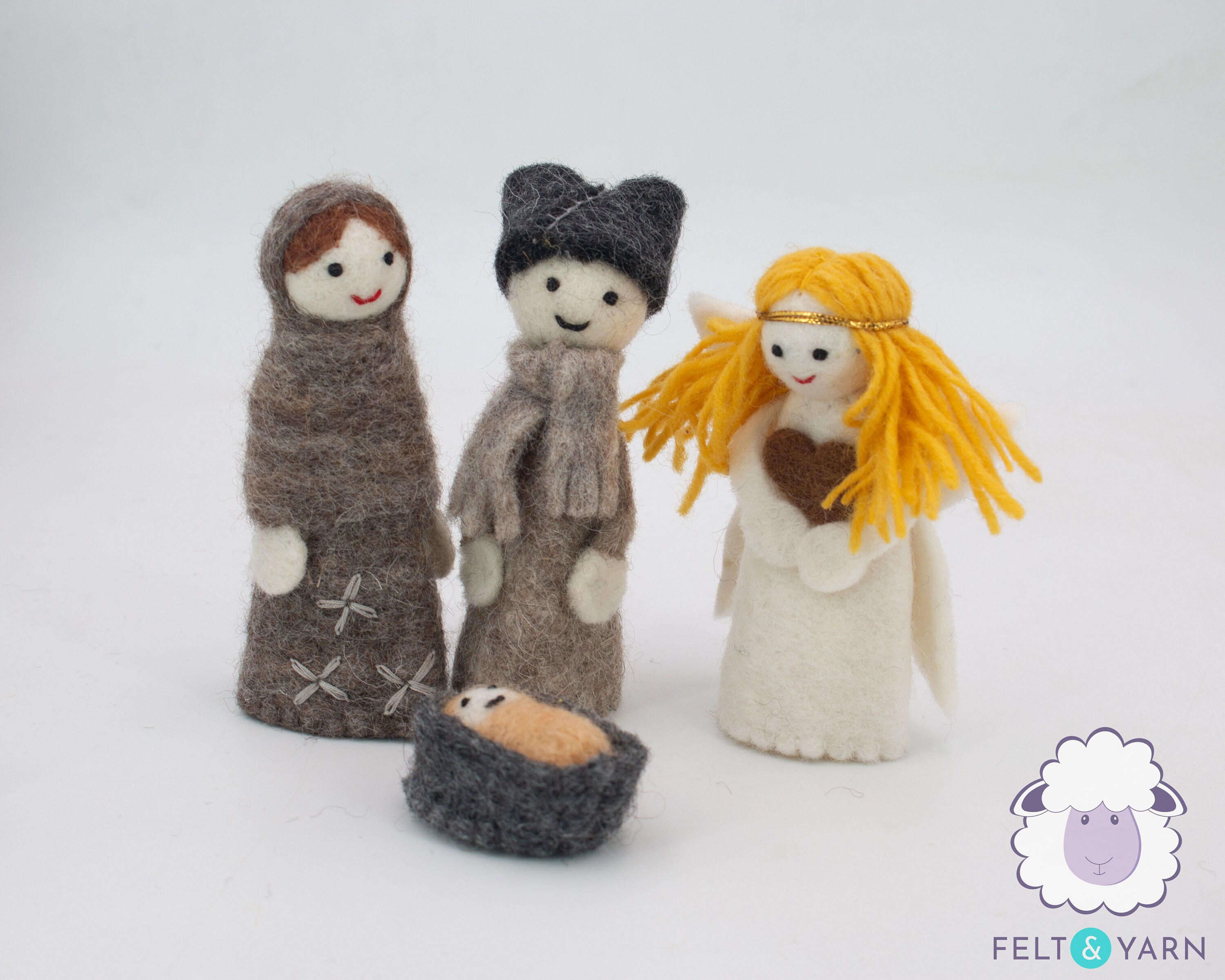 Needled Felted Nativity set Wool Felt Christmas Decor Full Etsy