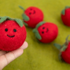Handcrafted Wool Felt Smiley Tomato 5cm Fair Traded / Free Shipping image 10