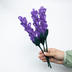 29cm Lavender Felt Flowers | Bulk Handmade Felt Flower Stems | Purple Felt Bouquet for Gifting & DIY | Free Shipping