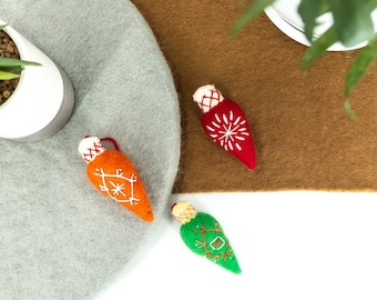 Felt Christmas Light Ornament | Mini Christmas Light for Garland | Xmas Tree Hanging Ornaments | Christmas Felt Shapes