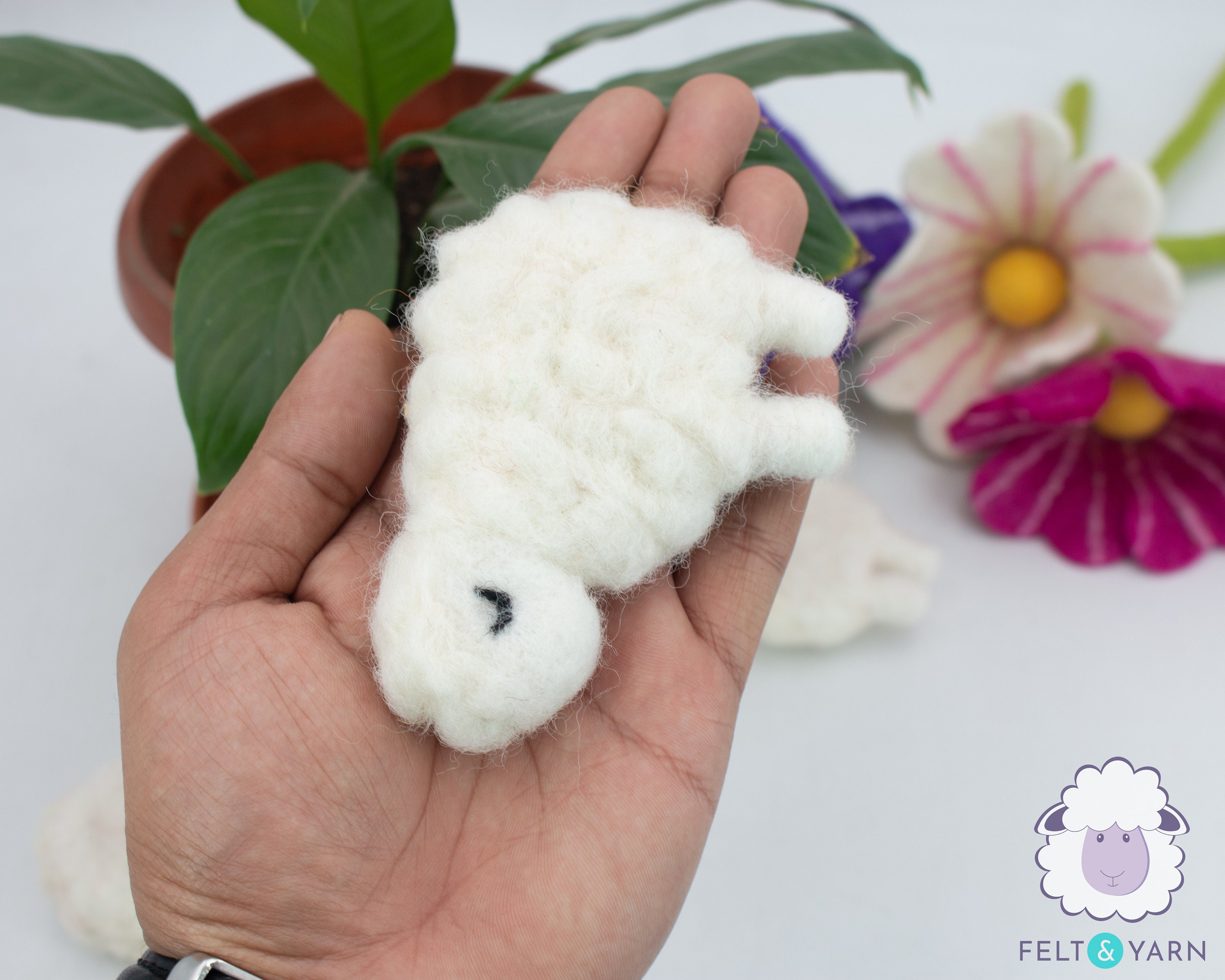Handmade Wool Felt Hanging Lamb Ornament - Eco-Friendly Easter Or Christmas Decor