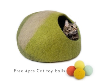 Cozy Felt Cat Bed for Small Dog and Cats / Gift Ideas for Cat Lovers