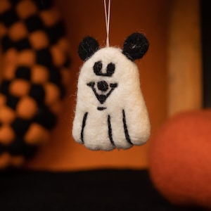 20 Stück - 7cm Halloween Maus Geist | Halloween Dekorationen | Halloween Bastelbedarf | Fairer Handel | 100% Wolle und Handarbeit