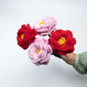 30cm Handmade Felt Ranunculus Flowers Bulk Wholesale | Custom Felt Flower Bouquet | Artificial Single Stem | DIY Gifts for Photo Props