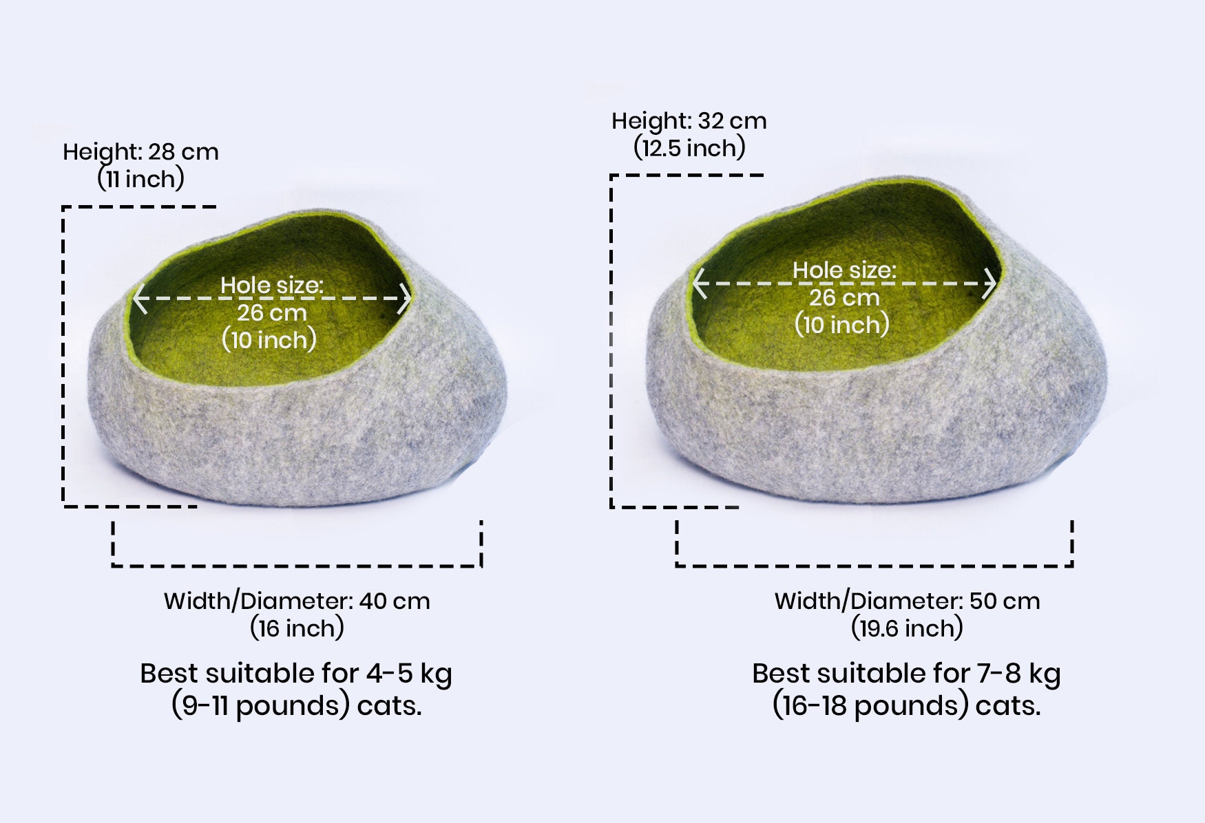 50cm Wool Felt Pet Bed Cave Cat House Wool Bed Handmade Etsy