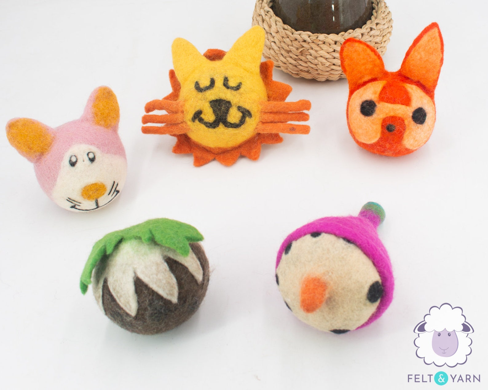 Set of 5 Cute Mix Bundle Dog Toys Handmade of 100 Wool and Etsy