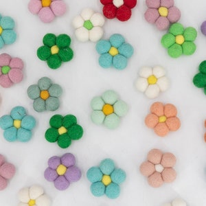 20 Pcs Of Wool Felt Ball Flowers Hand Felted Colorful Daisies Spring Flower For DIY Garland Crafts Supply: Fair Trade and Ethically Made