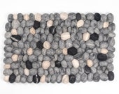 Wool Felt Pebble Rug Stone Handmade Ball Carpet For Room Decor Ideal for Bathroom and Bed Room