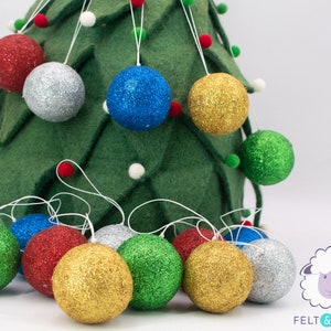 5 cm Glitzer Wollfilzkugeln Weihnachtsornamente - 5 Stück / Packung
