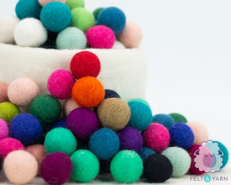 2.5cm Wholesale Bulk Felt Balls Hand Felted With Natural Wool Etsy