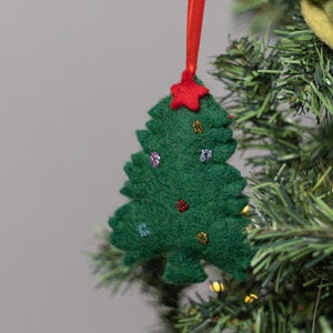 11cm Felt Mini Christmas Tree With Hanging Loop and Beads | Christmas Tree Ornaments | Christmas Felt Ornaments | Christmas Tree Decoration
