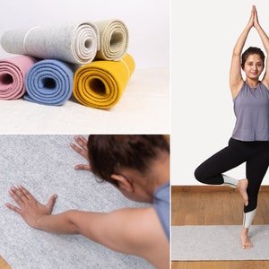 Wool Yoga Mat, Handmade & Natural Yoga Mat Eco-friendly Yoga Mat Free Shipping image 2