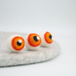 10 Pcs Wool Felt Eyeballs Creepy Halloween Evil Eyes Crafts for Kids: READY TO SHIP image 5