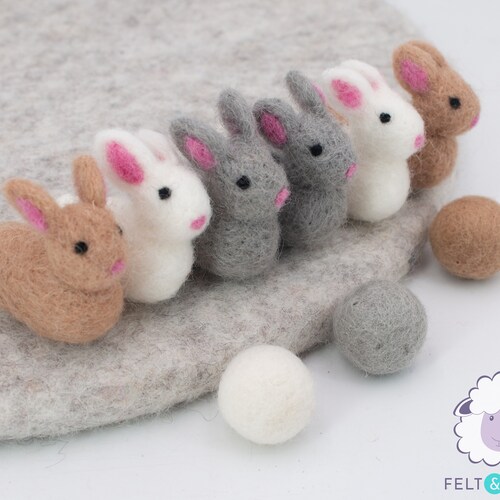 15 Pieces 5cm Wool Felt Bunny Mini Rabbit Bunny Felt Etsy