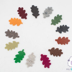 7cm Wool Felt Oak Leaves | Wool Multicolor Leaves For Fall And Autumn Decorations | Felt Leaf Garlands for Mantel