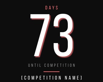 Dance Competition Countdown Template Canva Editable | Studio Countdown Graphic | Dance Teacher Resource | Red