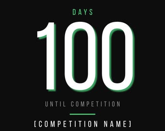 Dance Competition Countdown Template Canva Editable | Studio Countdown Graphic | Dance Teacher Resource | Green