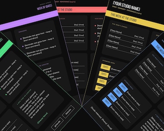 Dance Studio Parent Newsletter Template Bundle Canva Editable | 5 Color Variants | Dance Teacher Resource