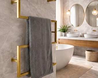 Handmade Zigzag Towel Rack – Minimalist Wall Mounted Holder