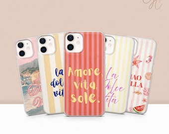 Italian Quote Phone Case La Dolce Vita Cover for iPhone 17 Pro Max 16 15 14 13 12 11 Samsung S25 Ultra S24 FE S23 S26 A56 A16 Pixel 10 9A
