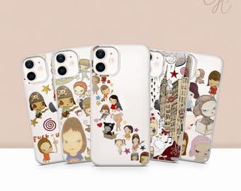 Yoshitomo Nara Art Clear Phone Case Japanese Contemporary Cover for iPhone 17 Pro Max 16 15 14 13 12 11 Samsung S25 FE S26 A56 A16 Pixel 10