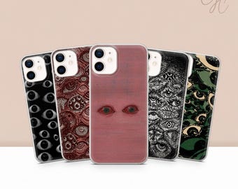 Creepy Eyes Phone Case Gore Horror Cover for iPhone 17 Pro Max 16 15 14 13 12 11 Samsung S25 Ultra S24 FE S23 S26 A56 A16 Pixel 10 9A
